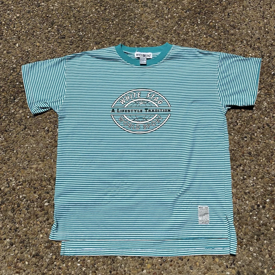 White Stag Vintage Striped T-Shirt Size L - Изображение 1 из 4
