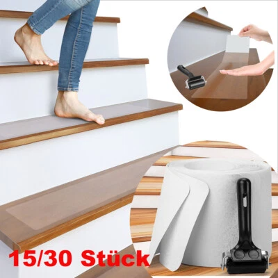 15/30 Stk Rutschfeste Streifen für Treppen 15x60cm Antirutschmatte Stufenmatten - Bild 1 von 4