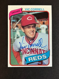 Vic Correll Reds Signed 1980 Topps Baseball Card #419 Auto Autograph 2 - Picture 1 of 2