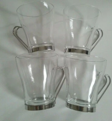 Fidenza Fine Italian Glass Oslo Cappuccino Tea Cups Tempered Glass - Imagem 1 de 4