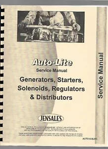 Auto-Lite Distribuidores Generadores Arrancadores Reguladores Manual de Servicio Reparación - Imagen 1 de 9