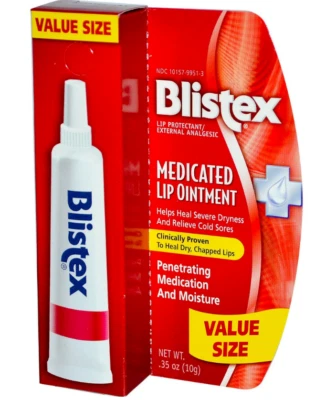3 X 10G Blistex Pomada Labial Humedad Sequedad Labios agrietados y Herpes Labial DHL Foto 1 de 2