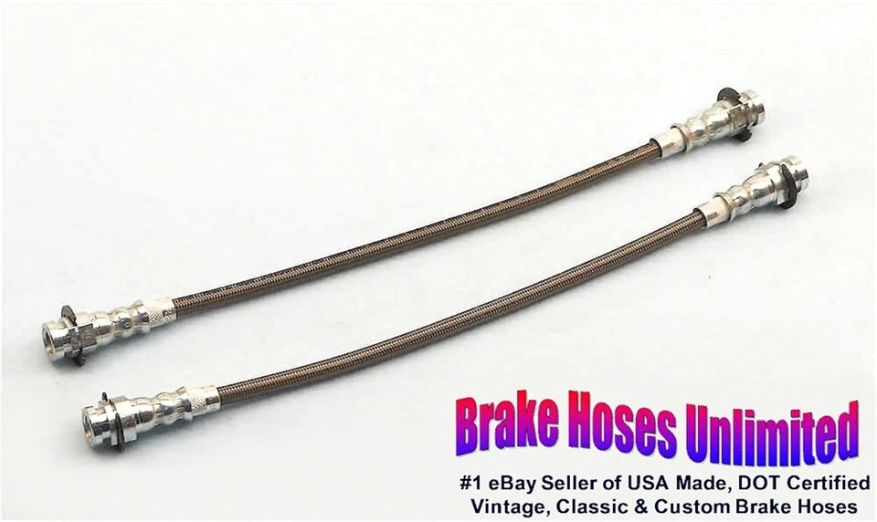 FRONT STAINLESS BRAKE HOSES Oldsmobile F85 / Cutlass, 1967, Disc — 第 1/1 张图片