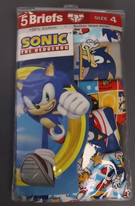 Sonic The Hedgehog Boys' Big 100% Cotton Briefs in Different Prints - Size 4 - Picture 1 of 4