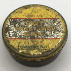 old rare vintage Tobacco Metal Round Tin Box Wills Flake Cut Golden Bar - Yellow