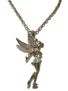 Large 3" Tinkerbell, Necklace Made With Swarovski Crystals Tinker Bell Fairy 20"