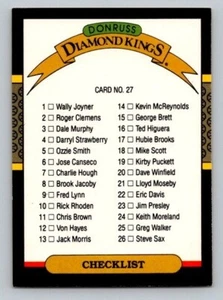 1987 Donruss Dk Checklist #27 - Picture 1 of 2