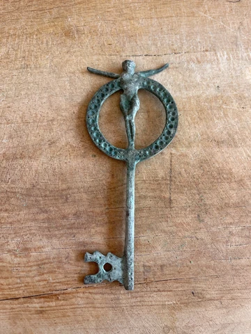 Jesus Design Door Key, Vintage Christ Forged Key, Ottoman Rustic Key, 6x24cm Cover