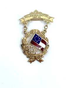 10k Yellow Gold Philadelphia Chapter UDC United Daughters of Confederate Pin - Picture 1 of 5