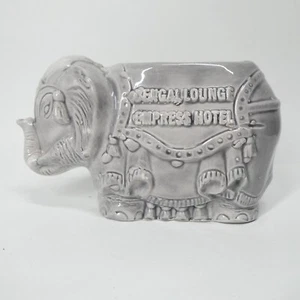 Elephant Planter Bengal Lounge Empress Hotel Gray Ceramic Vintage - Picture 1 of 10