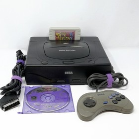 Sega Saturn Console - Item Only w/ Game and Flash Cart - Good Condition - Tested