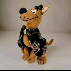 Vintage Scooby Doo Halloween Plüsch schwarz Kappe orange Spinnennetz Cape Hut 9" groß - Bild 1 von 15