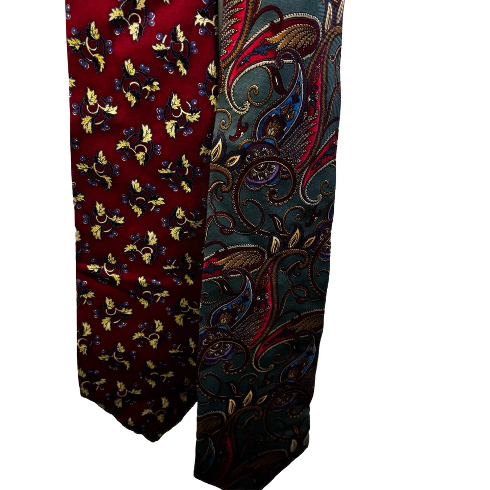 Corbata Christian Dior Monsieur roja con estampado floral y cachemira azul/roja Foto 1 de 4