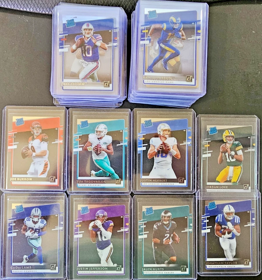 2020 年清晰 DONRUSS 评级新秀套装 (1-50) Burrow Love Hurts Tua Lamb RC — 第 1/1 张图片