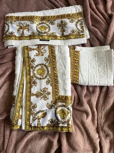 Versace baroque White new designer face towel, bath mat, body towel - Picture 1 of 2
