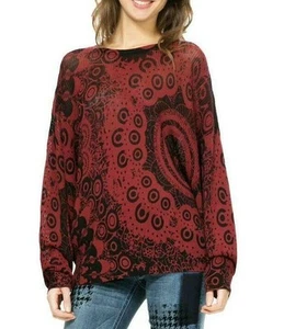 Suéter De Mujer Desigual Rojo Geométrico Vk0 Talla S - Imagen 1 de 4