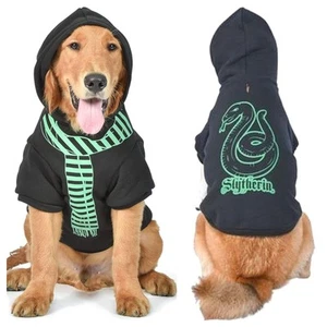 Harry Potter Size Large L Black Green Slytherin Dog & Cat Pet Hoodie Sweatshirt - Picture 1 of 10