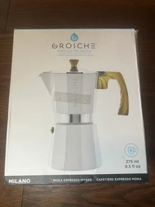 Milano Herdplatte Espressokocher Mokkakanne 6 Espressotassen 9,3 Oz Weiß Kubanischer Kaffee - Bild 1 von 4