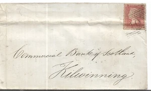 QUEEN VICTORIA 1d ROT MIT SCHOTTISCHEM ZIFFERNSTEMPEL 1864 3x CDS AUF RÜCKSEITE REF 6289 - Bild 1 von 2