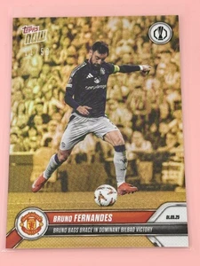 2025 Topps Now Bruno Fernandes Manchester Utd Bags Brace Card #030 Gold 11/50 - Bild 1 von 3