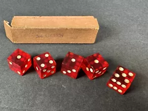 BAKELITE Raro Set di dadi rossi vintage - Foto 1 di 10