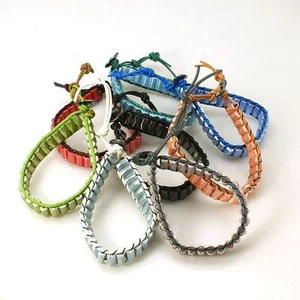 Wholesale Bulk Lot 6 Adjustable Mixed Color Non-Magnetic Hematite Bead Bracelets - Picture 1 of 1