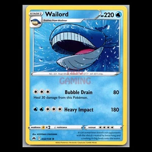 Pokemon Card - Wailord - 032/159 - Non Holo - English - Crown Zenith - Picture 1 of 1