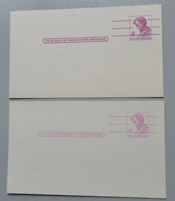 Postal Stationery UX48.Post Card.UNUSED. Lincoln 4 Cents. 3 Light And 17 Regular - Image 1 of 2