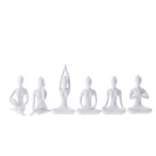 6 Styles Meditation Yoga Pose Statue Figurine Ceramic Yoga Figure Decor [ F❤J
