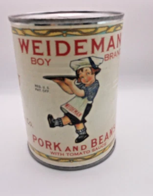 1995 Desperate Enterprises Lata Banco de Moedas - Weideman Boy Brand Carne & Beans - Imagem 1 de 4