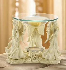 Angel Trio Oil Warmer Fragrant Diffuser Wax Burner Lamp Candle Holder Home Decor - Picture 1 of 2
