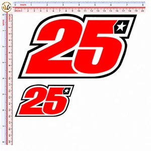 Vinales 25 sticker number moto race adesivi numeri gara 2 pz print H. 10-5 cm. - Imagen 1 de 1