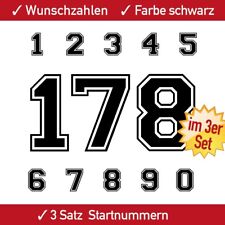 3x Motorrad Startnummer Wunschnummer Aufkleber Motocross 4 5 6 7 8 9 10 11 12 cm