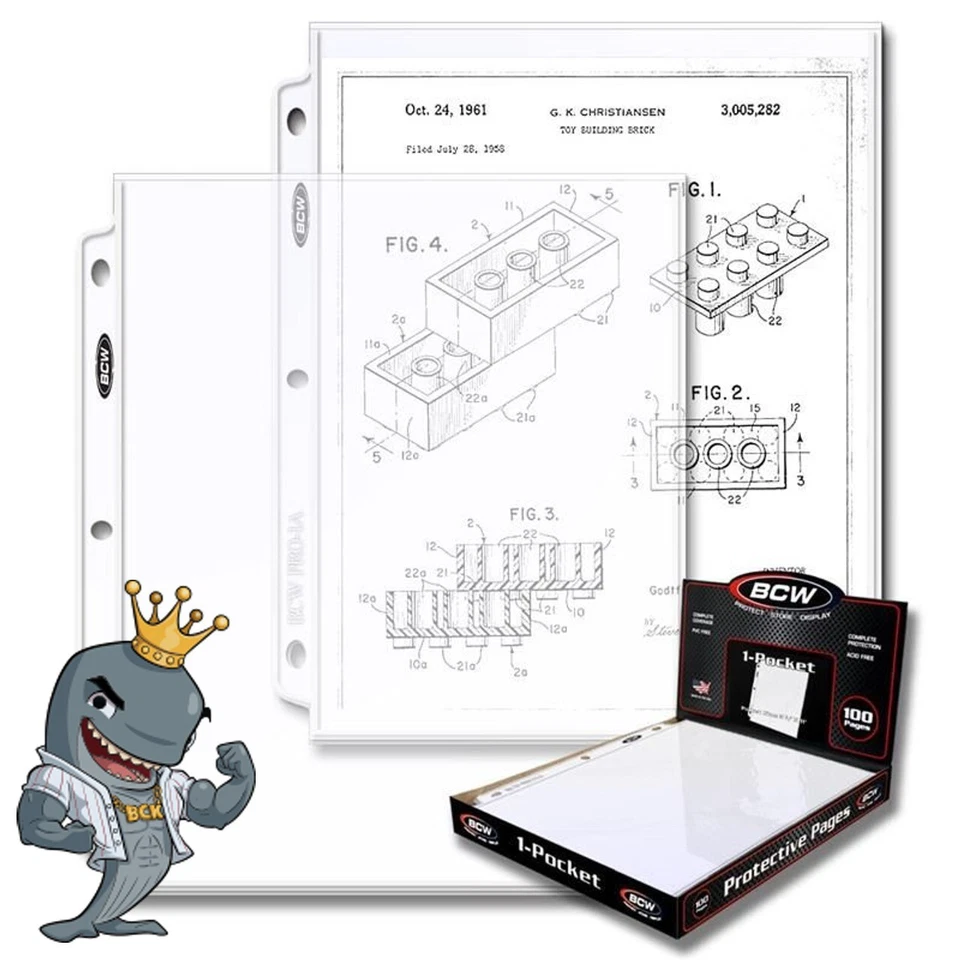 BCW Pro 1 bolsillo 8,5x11 páginas de documentos paquete de 100 quilates ENVÍO GRATUITO Foto 1 de 1