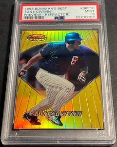 1996 Bowman's Best Tony Gwynn #BBP10 Preview Refractor Padres PSA 9 POP 13