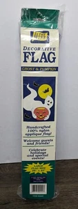 Vintage 1995 In the Wind Halloween Full Size Flag 28"x40" Ghost Pumpkin Bat NEW - Picture 1 of 6
