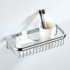 30 cm Poliert Chrom Wandhalterung Badezimmer Dusche Aufbewahrungskorb Caddy Regal - Bild 1 von 7