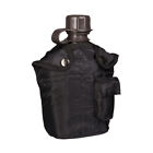 Mil-Tec Us Army Style Canteen Water Bottle 1L Black Hiking Outdoor Airsoft