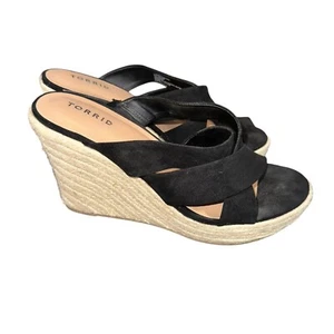 Torrid Espadrille-Sandalen Damen US 11 schwarz Slipper Plateau Keilabsatz Pantoletten - Bild 1 von 5