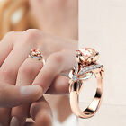 Women Ring Rose Gift Wedding Vintage Date Charming Fashion Gemstone Diamond