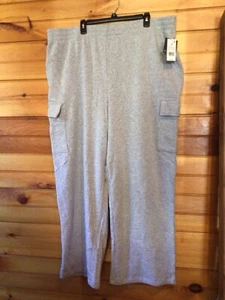 Grayson Threads Women’s 3X Heathered Gray Wide Leg Sweat Pants Joggers NWT - Picture 1 of 8