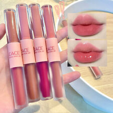Double Head Lip Gloss Lipliner Makeup Waterproof Lip Glaze Honey Lipstick T-❤