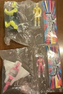 1995 McDonald’s Mighty Morphin Power Rangers The Movie,Pink & Yellow Rangers NIP - Picture 1 of 5
