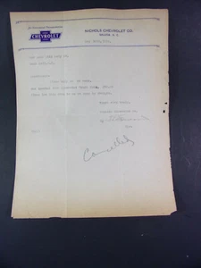 VINTAGE CHEVROLET PARTS INVOICE 1929 - Picture 1 of 4