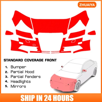 Kit de sutiã transparente filme de proteção de pintura pré-cortado 8,5 milhas PPF para Audi S6 2005-2007 - Imagem 1 de 4