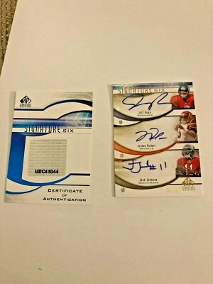 2009 UD Josh Johnson, Matt Moore, Palmer, Rowe, Ainge, Brink Autograph 7/30 Made - Image 1 of 4