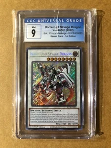 BLCR-EN083 Borreload Savage Dragon Secret Rare 1st Edition YuGiOh Slab Graded 9 - Picture 1 of 2