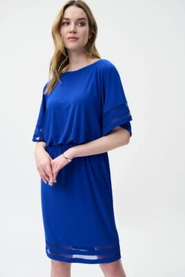 Joseph Ribkoff 221183 UK Size 20 Royal Sapphire  Dress Original Price £255.00 - Image 1 of 4