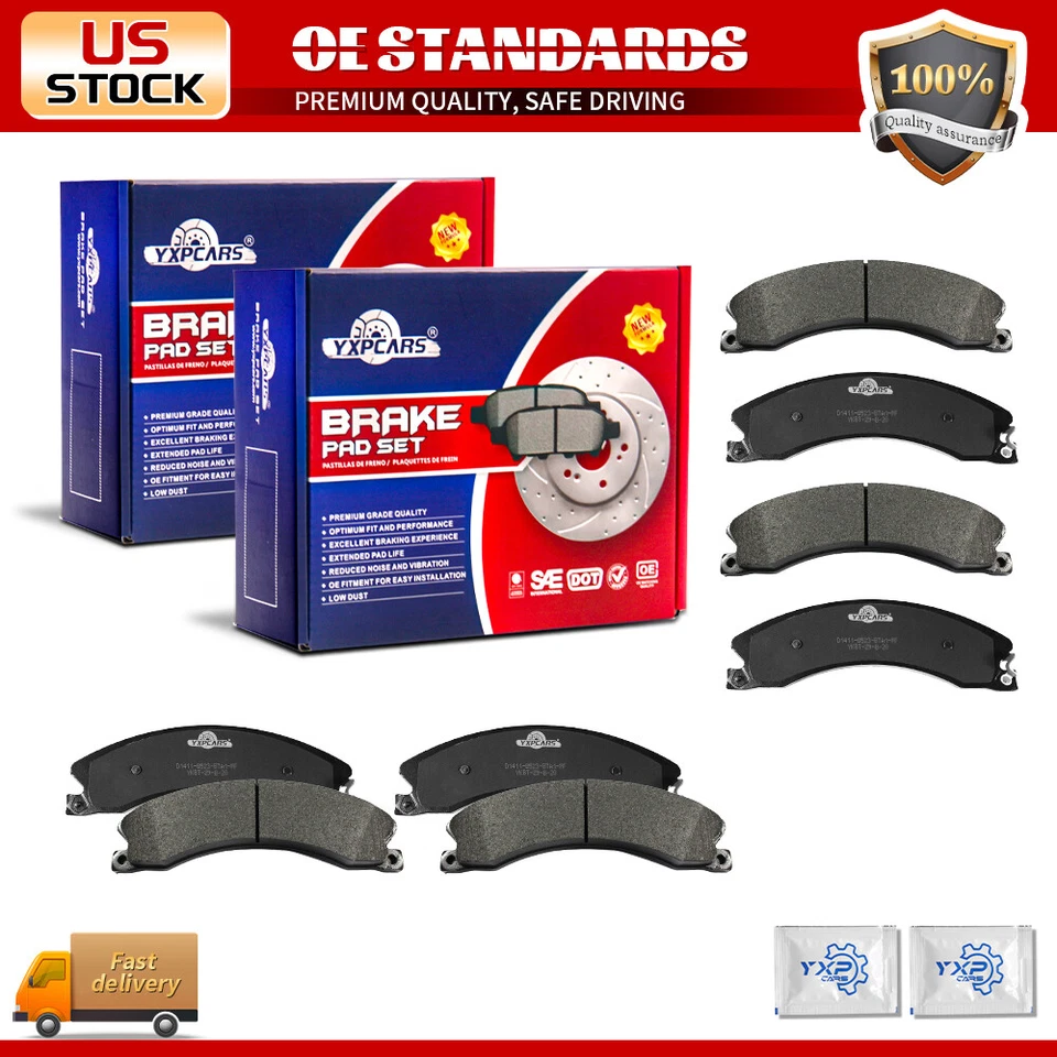 Pastillas de freno delanteras traseras de cerámica para Chevy Sierra 2500 3500 HD Nissan NV1500 NV2500 Foto 1 de 4