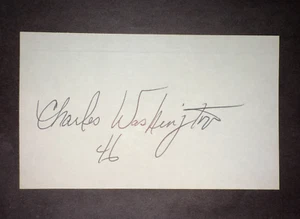 Charles Washington, SIGNED 3x5 Card - 1989 Indianapolis Colts (Texas) - Picture 1 of 1